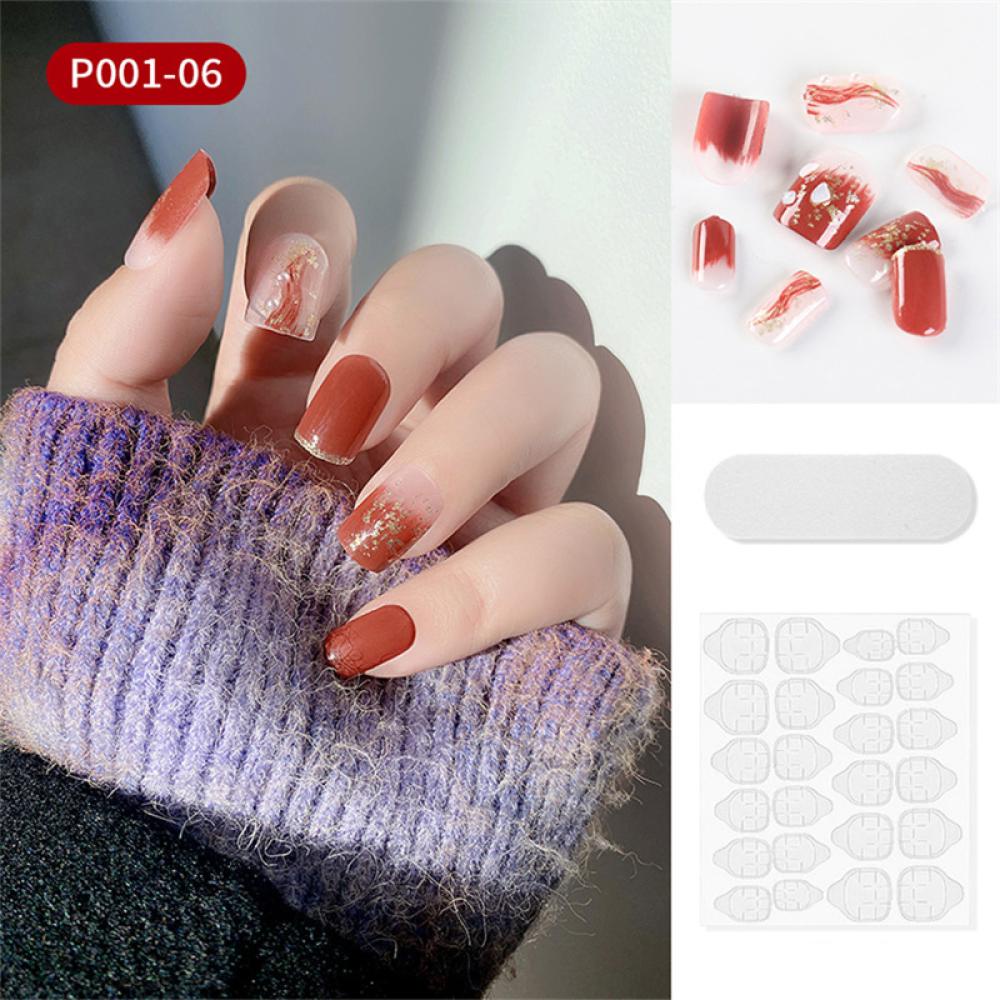 Bộ 24 Móng Tay Giả Nhiều Màu Có Thể Tái Sử Dụng F2M1