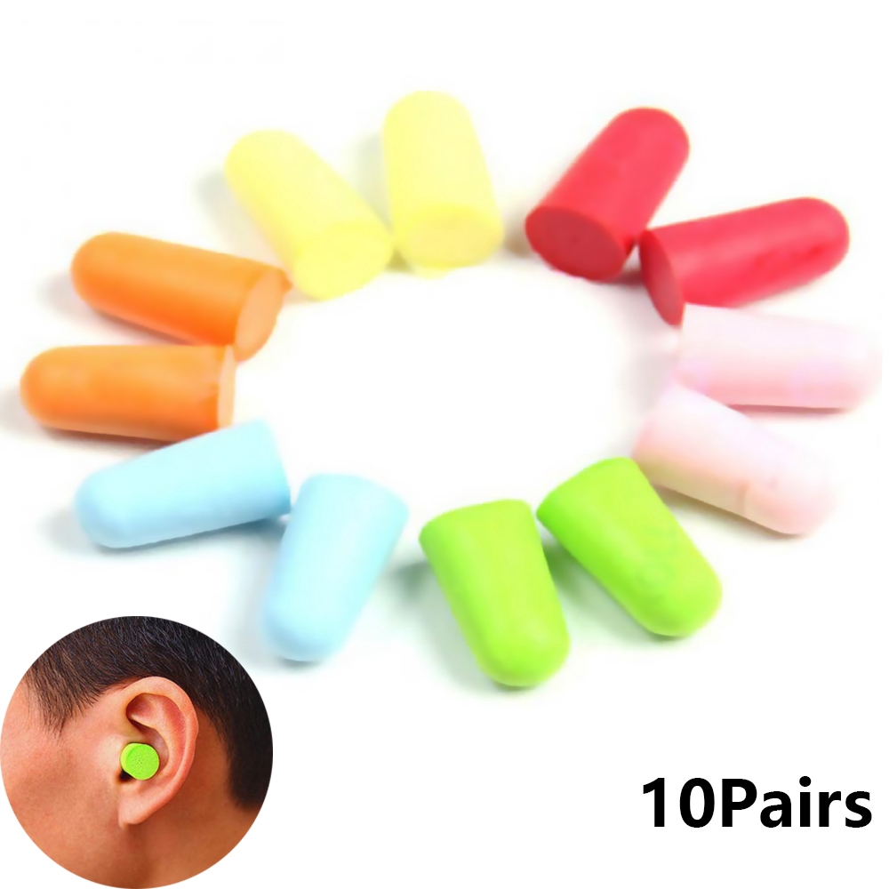 Bộ 10 cặp nút nhét tai chống ồn nhiều màu