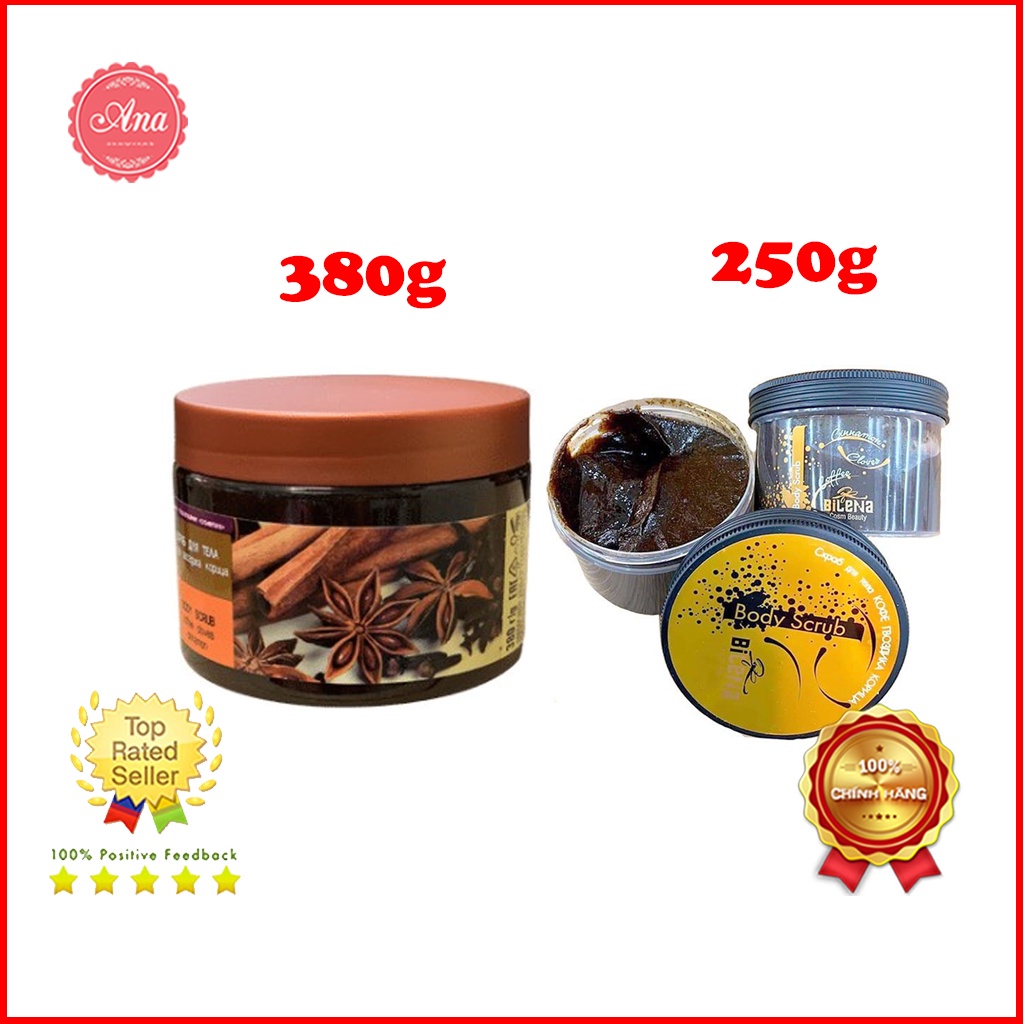 Tẩy Da Chết Body Bilena Quế Hồi Và Cafe Nga 380g Cho Làn Da Sạch Mịn