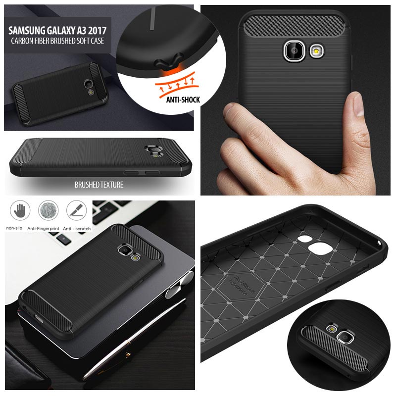 Ốp Lưng Mềm Sợi Carbon Cao Cấp Cho Samsung Galaxy A3 2017 A320F