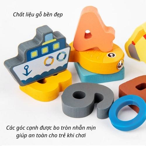 Bảng chữ tiếng Việt 7 trong 1 và 6 trong 1 bằng gỗ, đồ chơi trẻ em câu cá gỗ cho bé phát triển trí tuệ