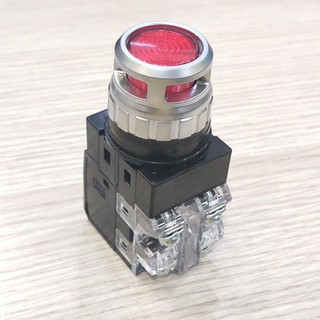 [Hanyoung] Nút nhấn có đèn đỏ 220VAC phi 25 mã CRX-G25MAR