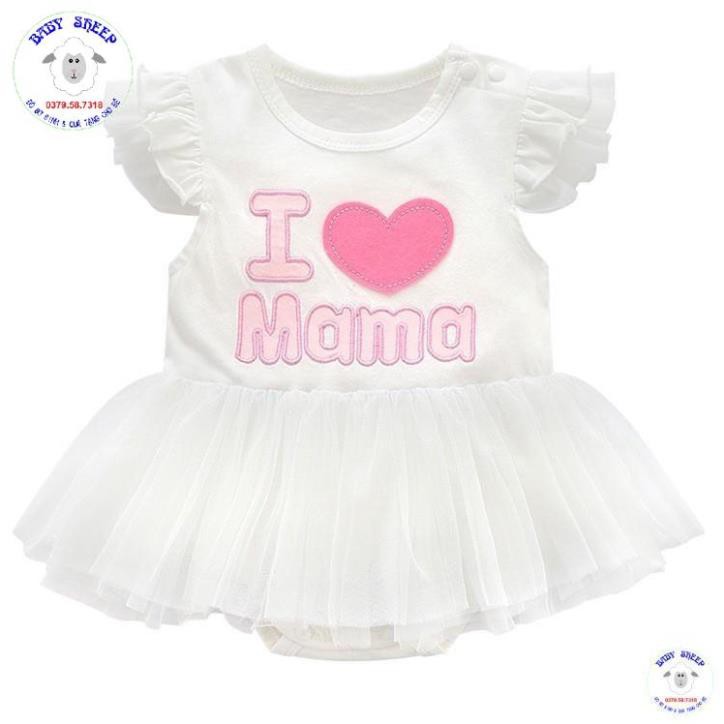 Body váy I love mama / I love papa cho bé gái - hàng Quảng Châu cao cấp