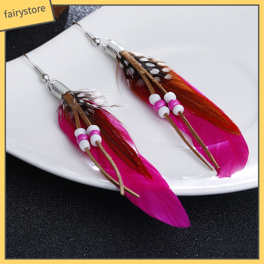 Bông Tai Lông Vũ Phong Cách Bohemian Thời Trang Cho Nữ