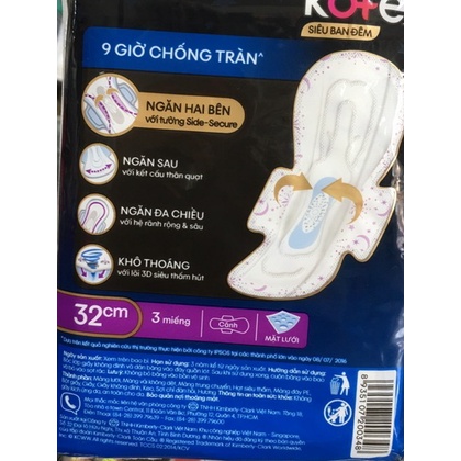 Băng Vệ Sinh Kotex Ban Đêm 32cm/35cm