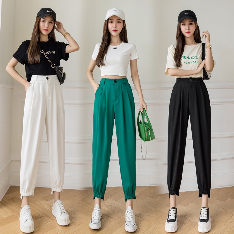 Quần baggy nữ lưng cao ống rộng đẹp ZENA cạp chun vải ruby Hàn Quốc Q072