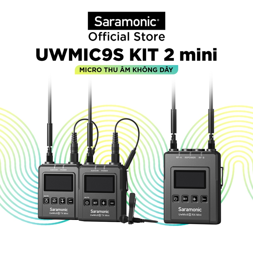 Bộ Micro Thu Âm Không Dây Saramonic UwMic9S Kit 2 Mini -Sáng Tạo Nội Dung, Làm Phim, Vlog -Bảo Hành Chính Hãng 24 Tháng
