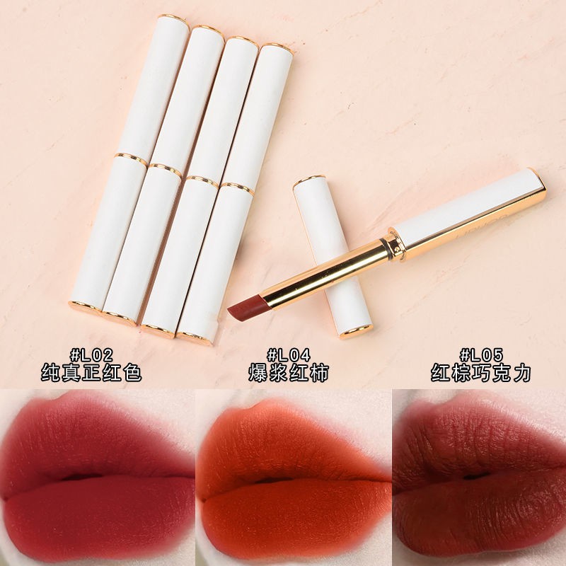 (Hàng Mới Về) Son Môi Màu Nhung Lì Vỏ Da Cỡ Nhỏ Hoàn Hảo Không Phai