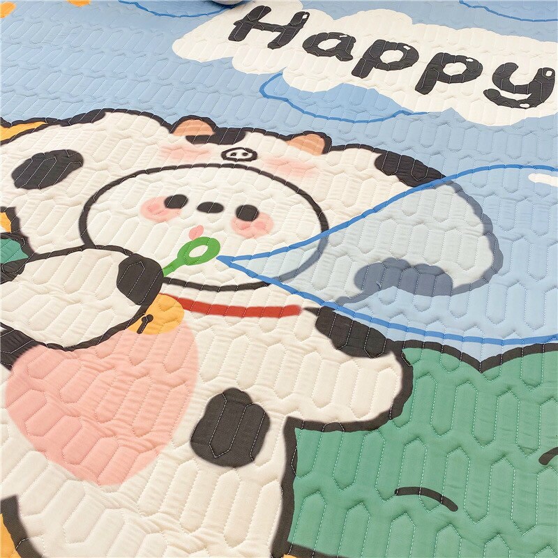 Chiếu cao su non 5D - Chiếu Điều Hòa họa tiết gấu happy