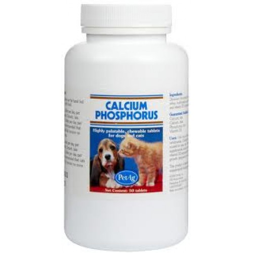 Canxi cho chó Pet Ag Calcium Phosphorus (Hàng Mỹ) Dành cho chó mèo Hộp 50 Viên