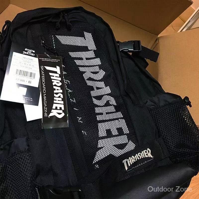 Balo Vải Oxford Họa Tiết Chữ THRASHER Phong Cách Đường Phố Nhật Bản Cá Tính