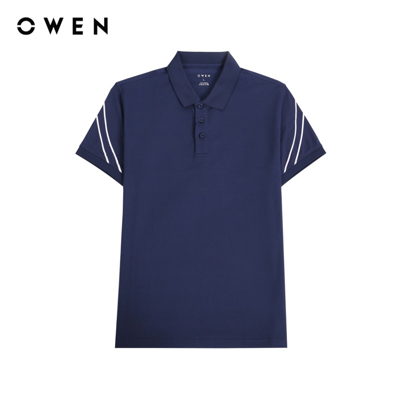 Áo polo cafe Ngắn tay Nam Owen Bodyfit Navy -APV221135