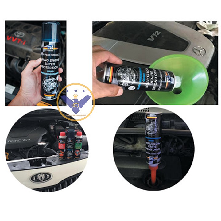 COMBO vệ sinh dầu nhớt + vệ sinh hệ thống nhiên liệu máy xăng + nano bảo vệ động cơ xe ô tô Bluechem