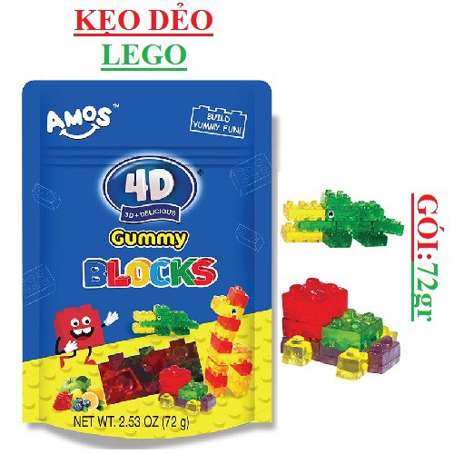 Kẹo dẻo xếp hình Amos gummy 4D (3D+delicious) gói