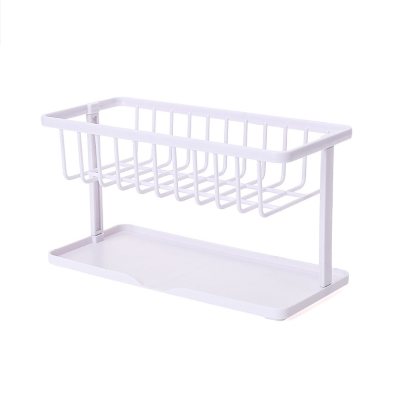 Giá Đỡ Xà Phòng Mút Rửa Chén Hai Tầng Ráo Nước Sắp Xếp Gọn Gàng Cho Nhà Bếp