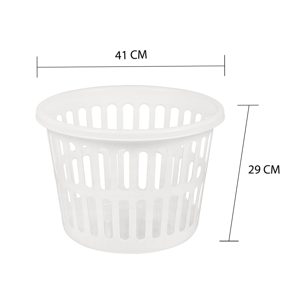 HomeBase JCJ Giỏ đựng quần áo hình tròn bằng nhựa 1154 Thái Lan W41xH29xD41cm màu trắng