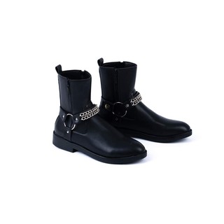 Giày nam Harness Boots kiểu Dáng đường Phố Cao Cấp Đế Cao Su . Tặng phụ kiện