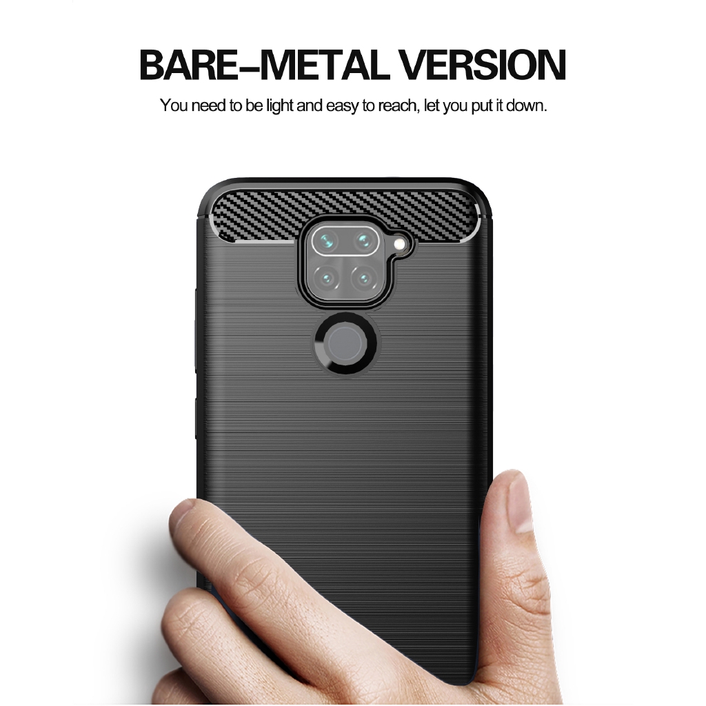 Ốp điện thoại tpu sợi carbon chống sốc dành cho Xiaomi Redmi 10X 4G