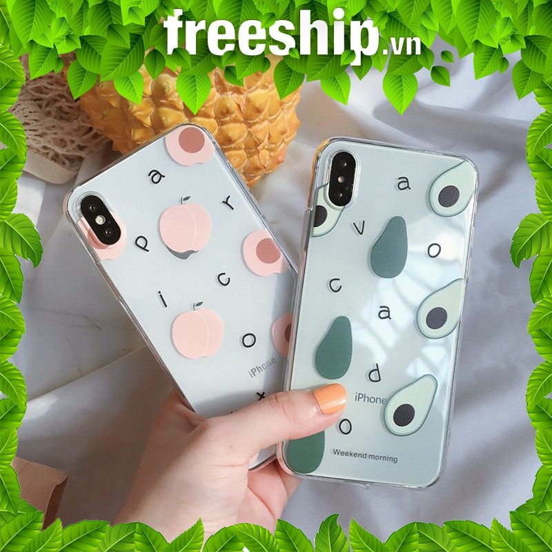 Ốp trong suốt ốp dẻo bơ đào đủ mã cho IPhone 12promax 11/11Pro/11pro Max X XR XS XS MAX /6 7 8 Plus SE t46