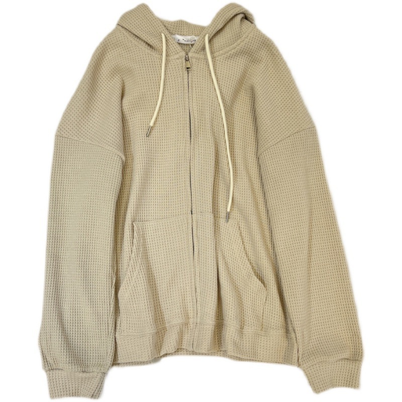 Áo Hoodie Dáng Rộng Phối Khóa Kéo Thời Trang Dành Cho Nữ