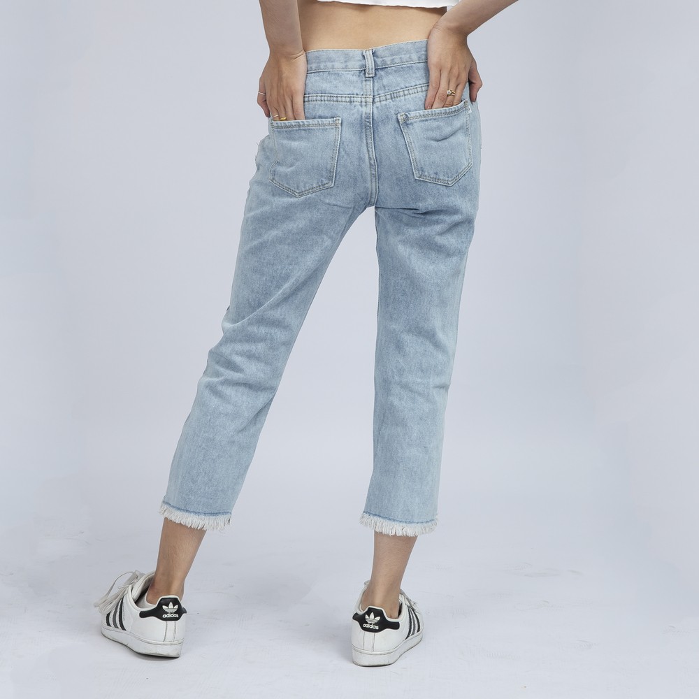 Quần Jean Nữ begy Chữ Thái Chân Tua Co Giãn Thời Trang Cao Cấp QR02. xynhshop999 | BigBuy360 - bigbuy360.vn