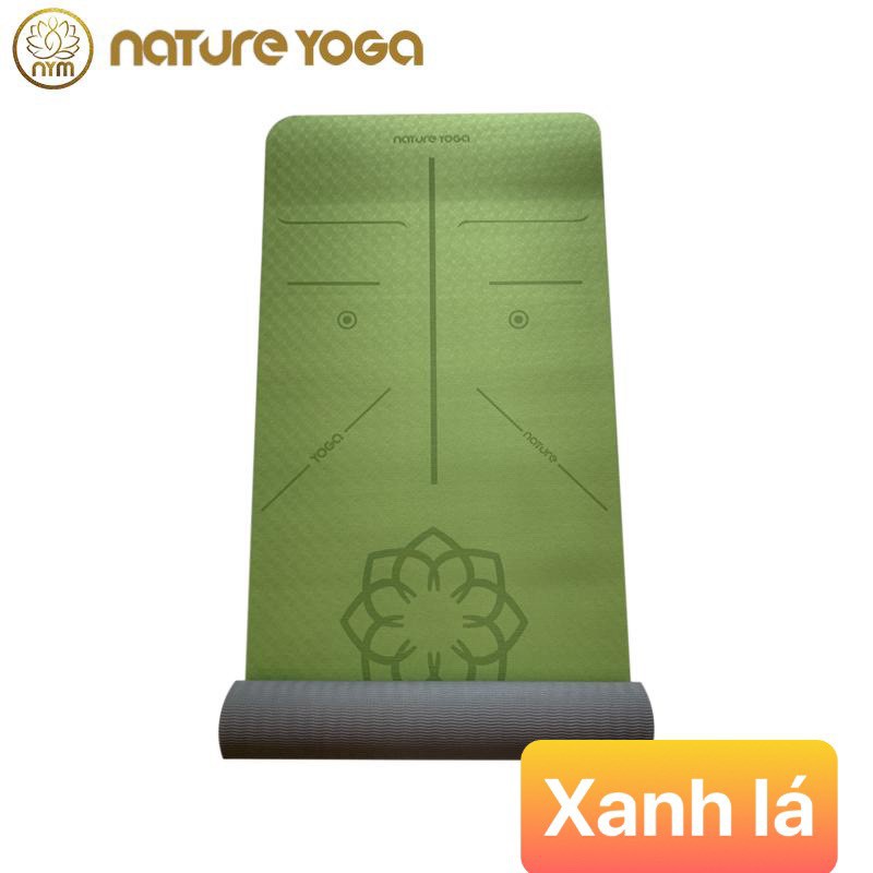 Thảm tập yoga 8mm định tuyến Hoa Sen Nature Yoga Kèm túi Đựng