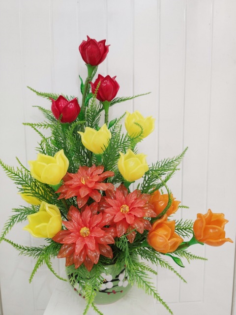 Chậu hoa pha lê cao 45-50cm