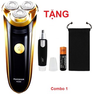Máy cạo râu cao cấp Flyco FS360 cao cấp + tặng máy tỉa lông mũi và pin