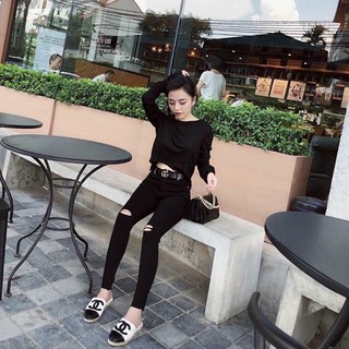 Quần Kaki Nữ Rách Gối