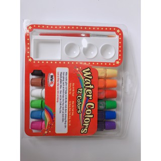 MÀU NƯỚC - WATER COLORS 12 TUÝP MÀU KÈM BẢNG PHA MÀU VÀ CỌ - WINQ