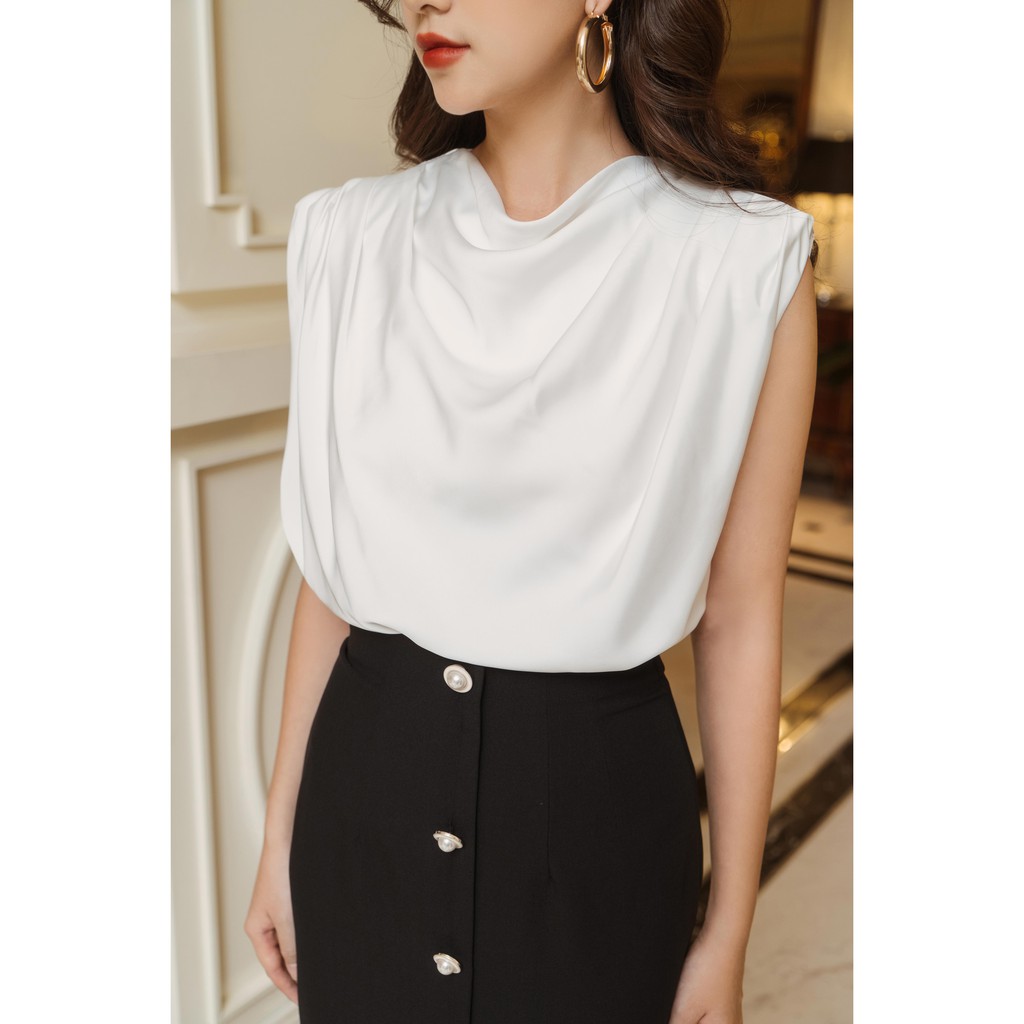 [Mã WABRSB55 giảm 12% đơn 250K] Áo cổ đổ độn vai_1AO073TR_Lep'