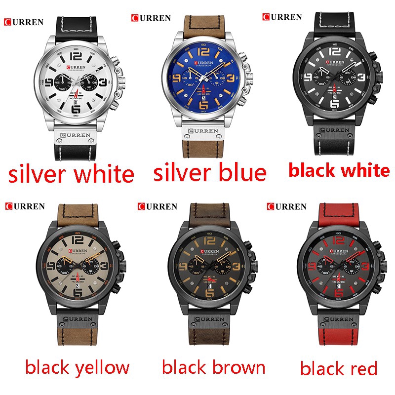 Đồng hồ đeo tay thạch anh dây da chống nước chất lượng thời trang cho nam