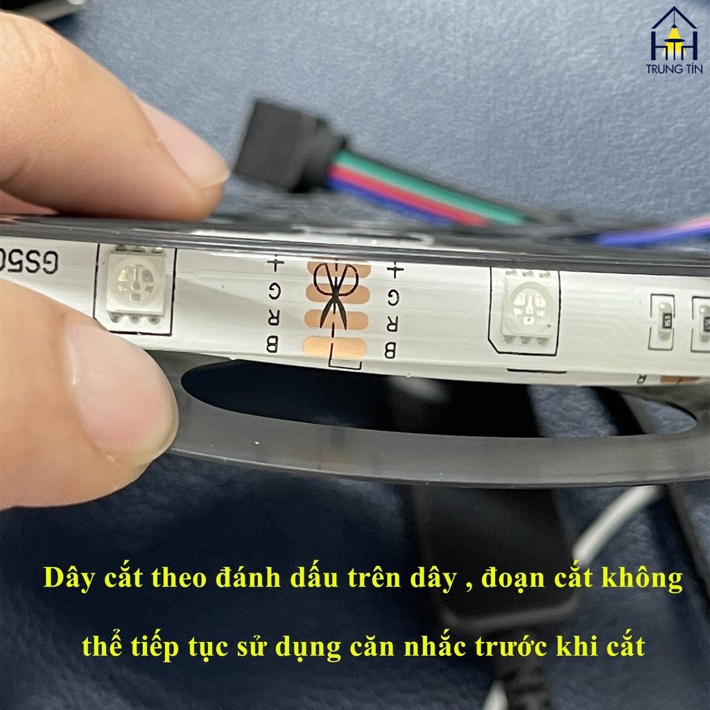 Cuộn Dây Đèn LED Dán 5M 5050 Trang Trí RGB Bọc SILICON chống nước nhiều Màu Nháy theo nhạc, đổi màu NOEL