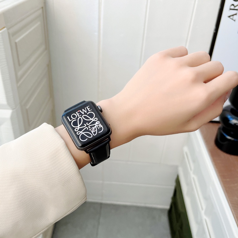 Dây Đeo Thay Thế Bằng Da Bò Thật 38mm 40mm 41mm Cho iwatch 7 2 3 4 5 6 42mm 44mm 45mm