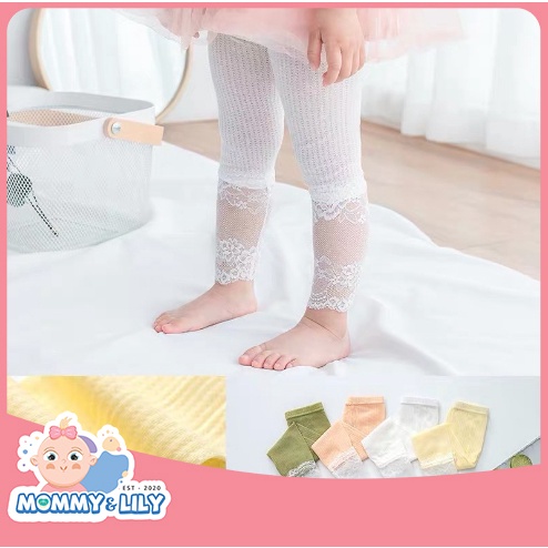 Quần legging mỏng phối ren điệu đà cho bé gái