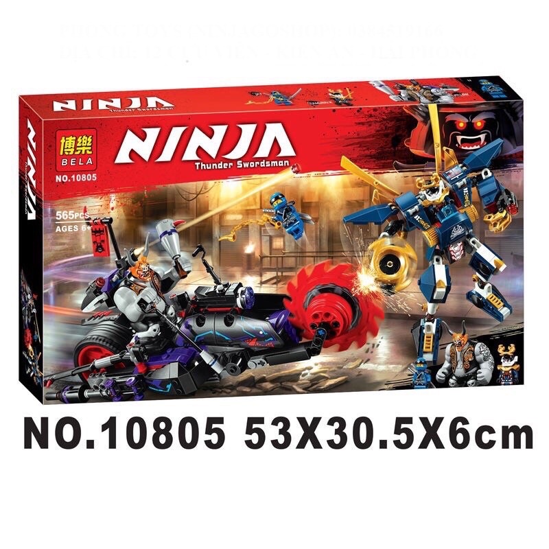 Lắp ráp non lego ninjago thunder swordsman - Bela 10805 ( Xếp hình ninjago robot của jay đại chiến 565 mảnh ghép )