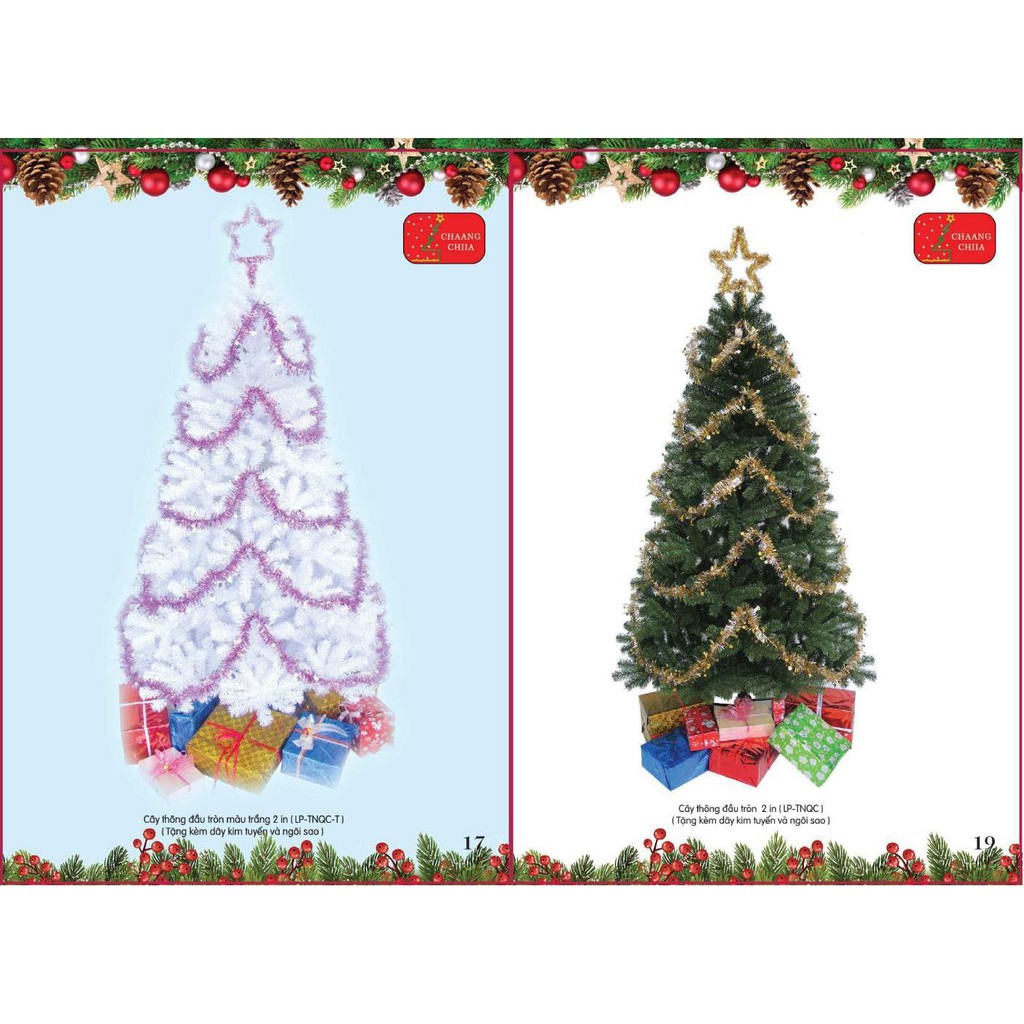 Cây thông NOEL trang trí đầu tròn 2 in - 120cm (1m2)