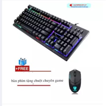 Bộ bàn phím giả cơ có led 7 màu chuyên game GMTP G20 (Đen) + Tặng chuột chơi game tốc độ