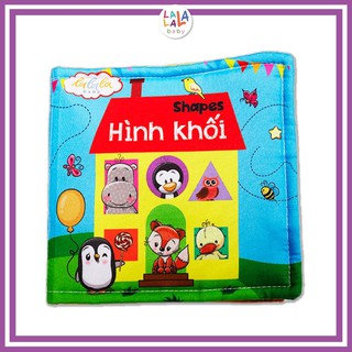 Sách vải Lalala baby, kích thích đa giác quan chủ đề Hình khối, kích thước 15x15cm 12 trang