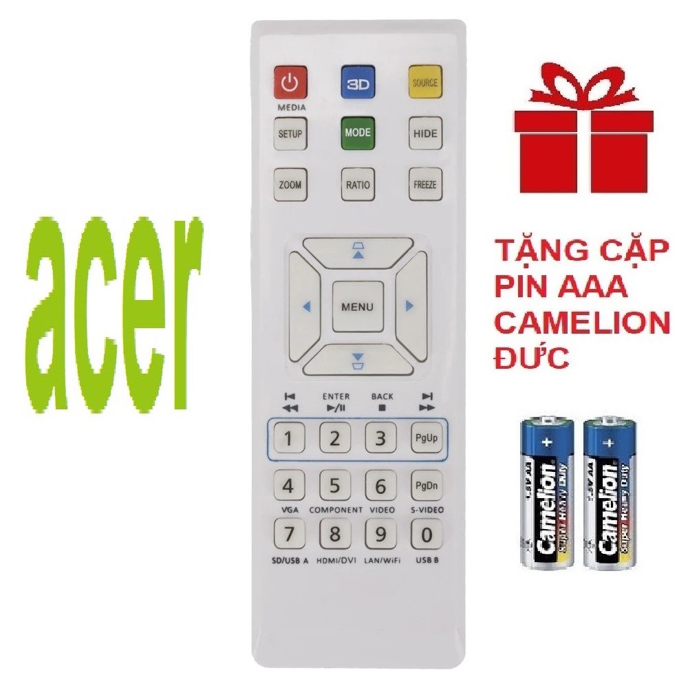 Remote máy chiếu ACER mẫu 3 - Điều khiển máy chiếu ACER mẫu 3 - PROJECTOR (Hàng hãng - tặng pin)