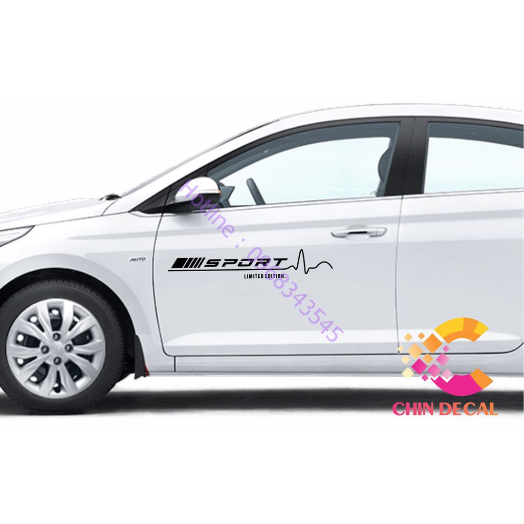 2 Miếng tem dán xe ô tô  AMG , SPORT nhiều lựa chọn màu (Decal cao cấp chống nước chống bay màu 567001 567004 )