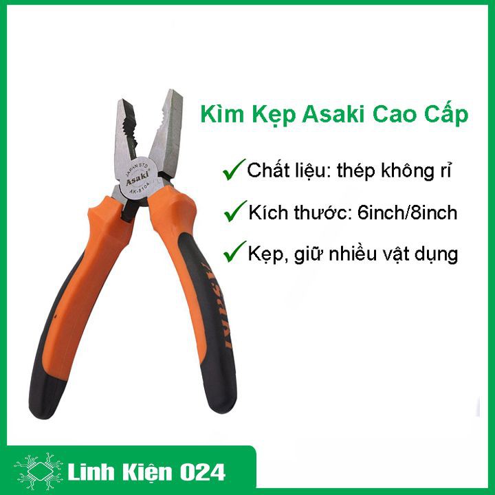Kìm kẹp Asaki 8/6 Inch Cao Cấp