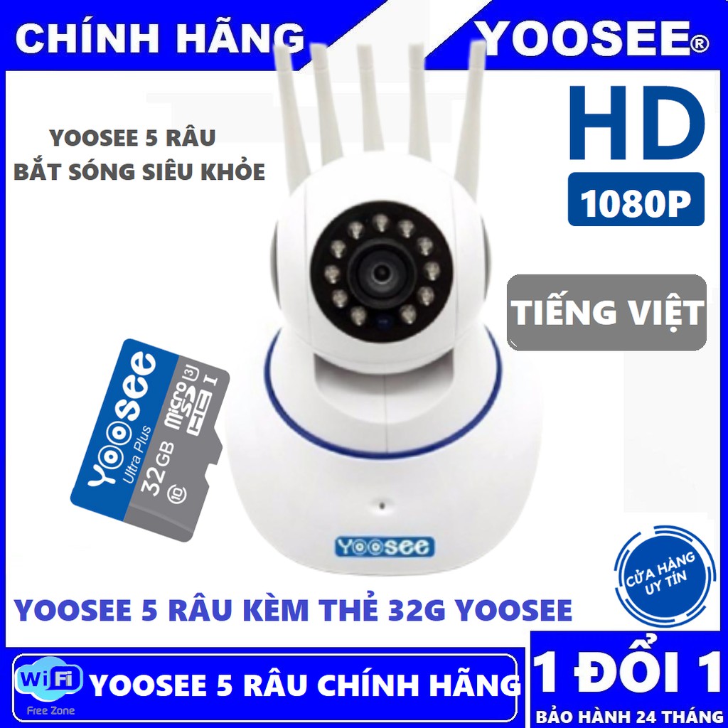 Camera 5 Râu Yoosee 2.0 Mpx - Tiếng Việt - Chính hãng Yoosee