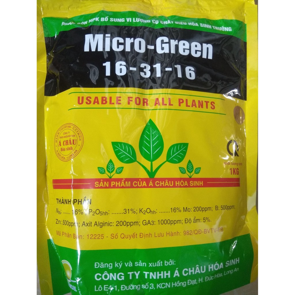 Phân bón  NPK  Micro -Green tạo mầm hoa cực mạnh  16-31-16 - gói 1Kg