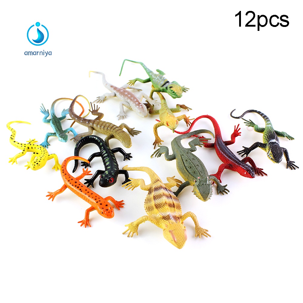 Set 12 Mô Hình Thằn Lằn Mini Đồ Chơi Giáo Dục Cho Bé