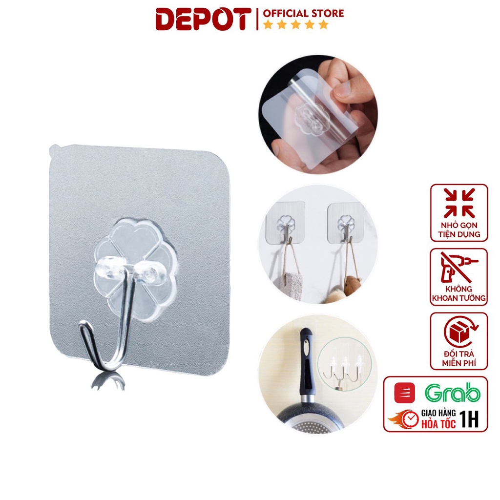 Móc treo tường đa năng siêu dính, móc treo thép đa năng bám chắc