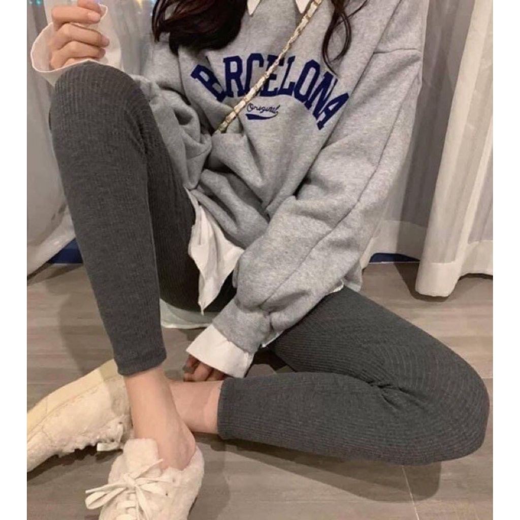 Quần legging nữ chất len tăm thêu mickey kèm túi zip siêu xinh cực phẩm mùa thu đông [MUA 2 TẶNG 1]