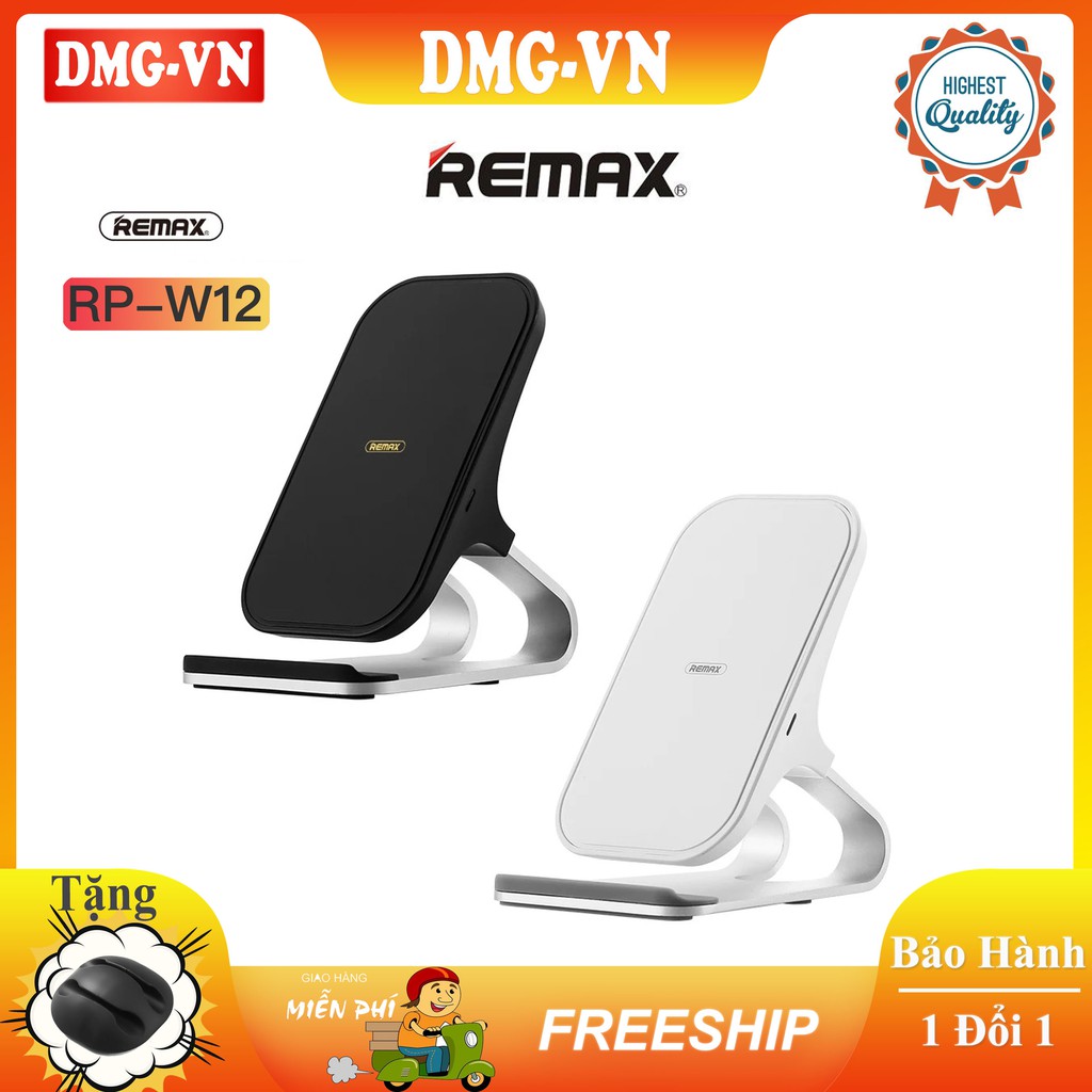 Đế Sạc Không Dây Remax RP-W12 Dạng Đứng Chuẩn Qi Sạc Nhanh 10W Wireless Charger Xài Cho iPhone Samsung