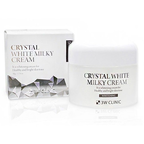 3W CLINIC CRYSTAL WHITE MILKY CREAM  KEM DƯỠNG TRẮNG BẬT TONE