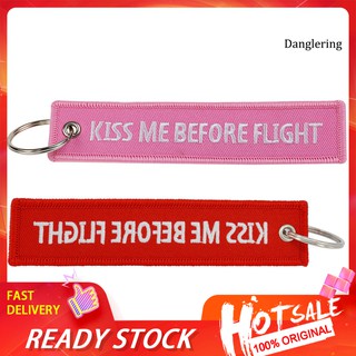 Móc Khóa Thêu Chữ Kiss Me Before Flight